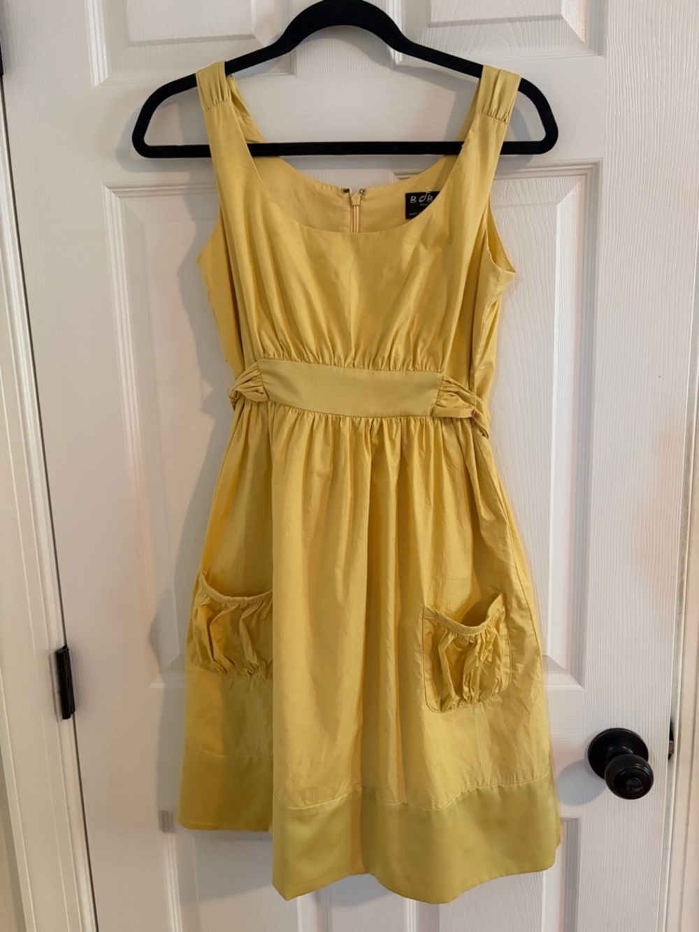 BCBG Yellow Sleeveless A-Line Dress with Pocket Details 4